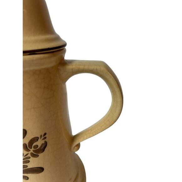 Vtg Kitchen Pfaltzgraff VILLAGE Coffee Tea Pot Distressed Stoneware Note Flaw - Picture 15 of 16